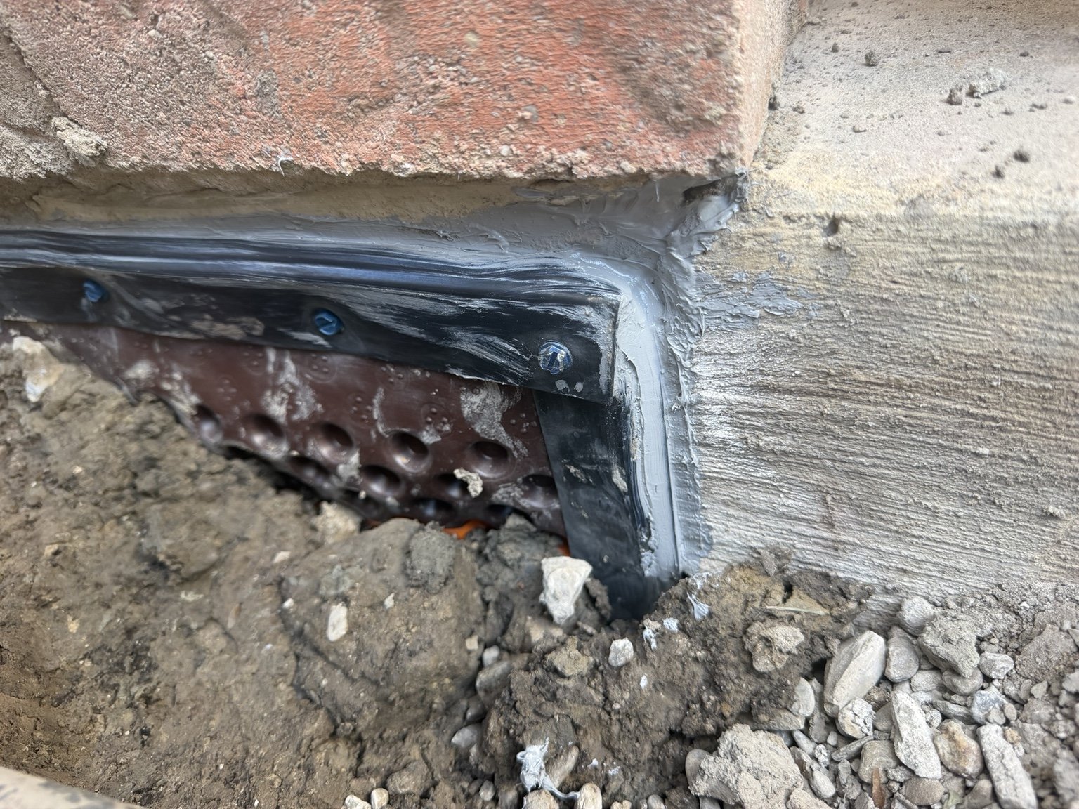 Foundation membrane termination detail
