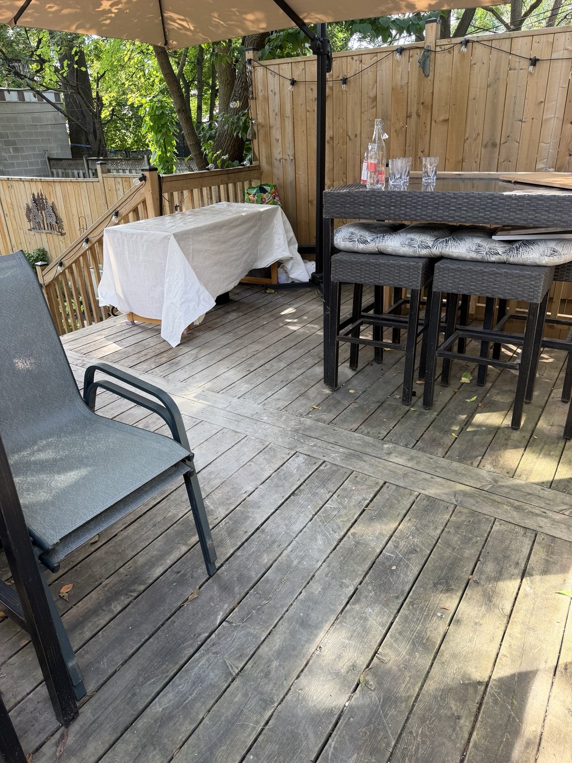 Surrounding deck after the return visit