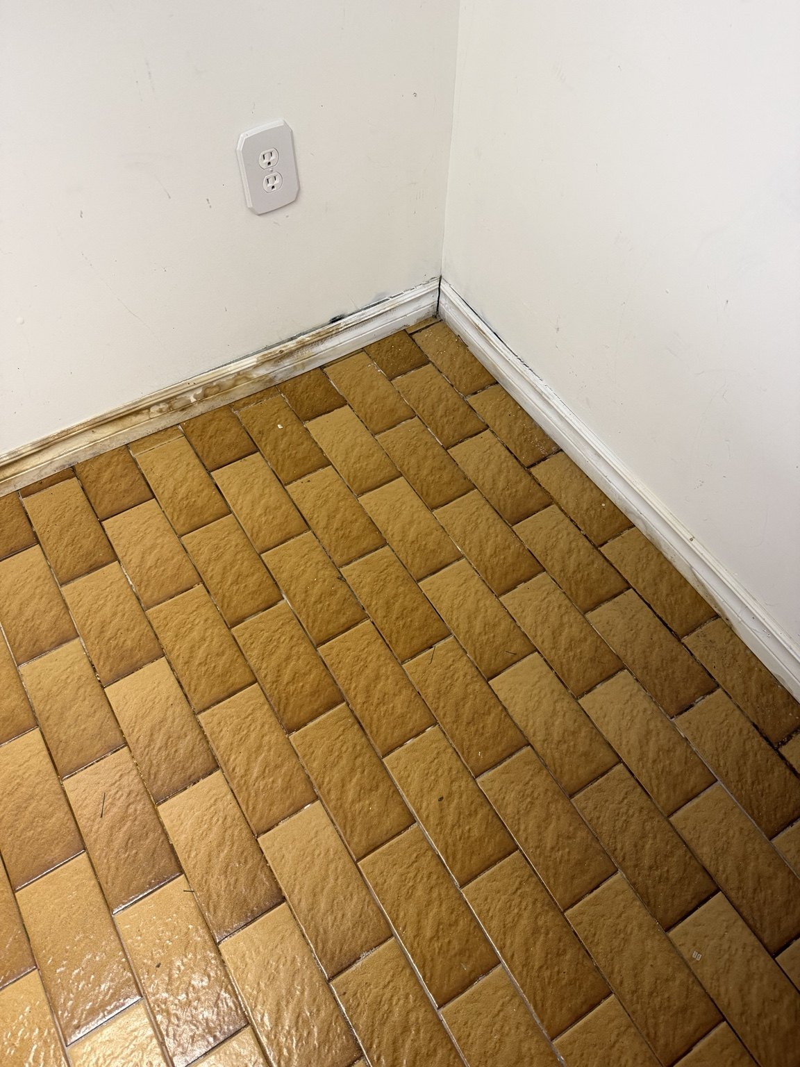 Existing floor before the sump installation